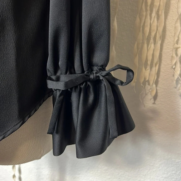 David Lerner Black Button Down Back Long Sleeve Blouse S - Picture 6 of 9